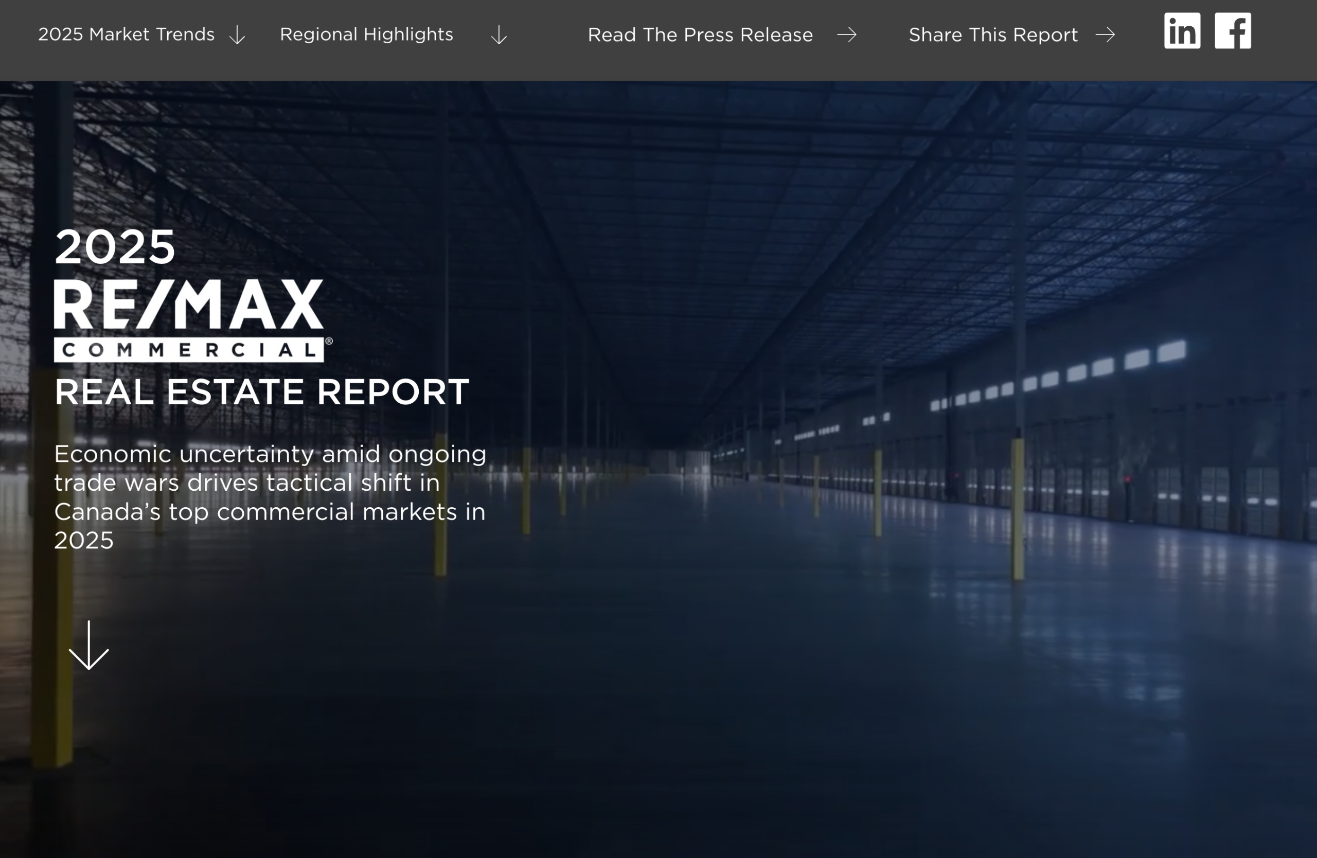 2025 Commercial Real Estate Report header